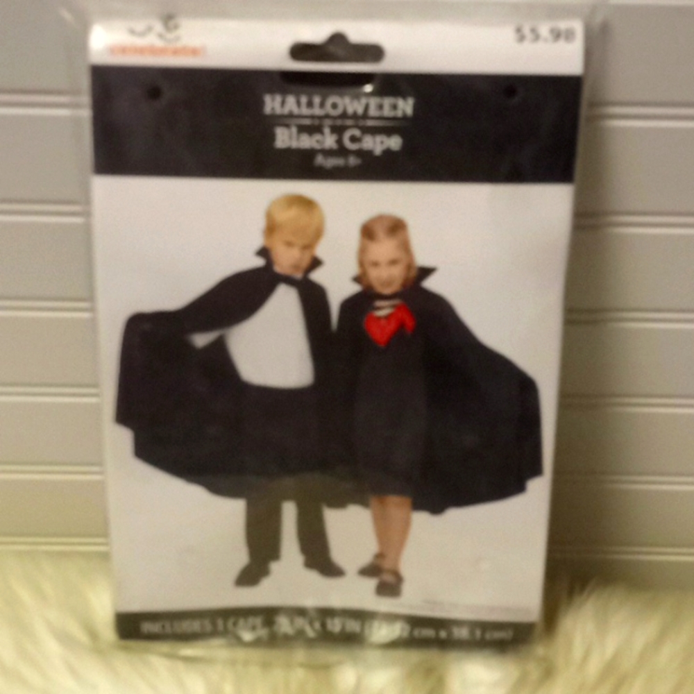 Halloween Black Cape Ages 8+